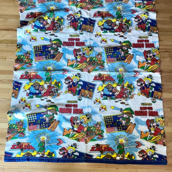 Vintage Nintendo Super Mario Brothers & Zelda Blanket - Picture 2 of 7